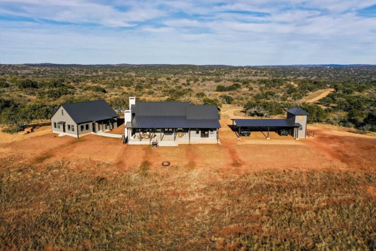 Newly built home in Texas at sunrise