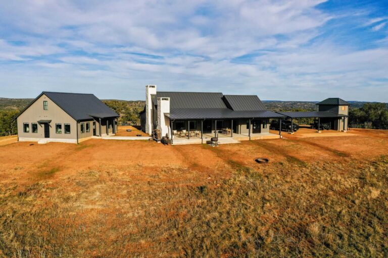 Newly built home in Texas at sunrise